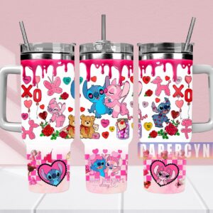 Stitch Custom Stanley Quencher 40oz Stainless Steel Tumbler With Handle