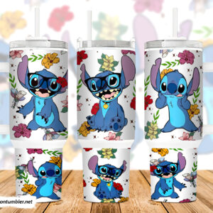 Stitch Disney Cartoon Custom Stanley Quencher 40oz Stainless Steel Tumbler With Handle