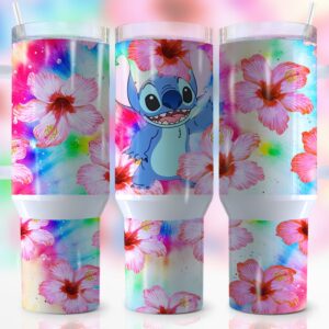 Stitch Disney Cartoon Custom Stanley Quencher 40oz Stainless Steel Tumbler With Handle