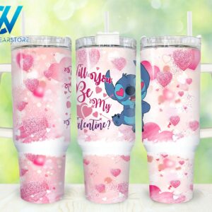 Stitch Disney Cartoon Custom Stanley Quencher 40oz Stainless Steel Tumbler With Handle