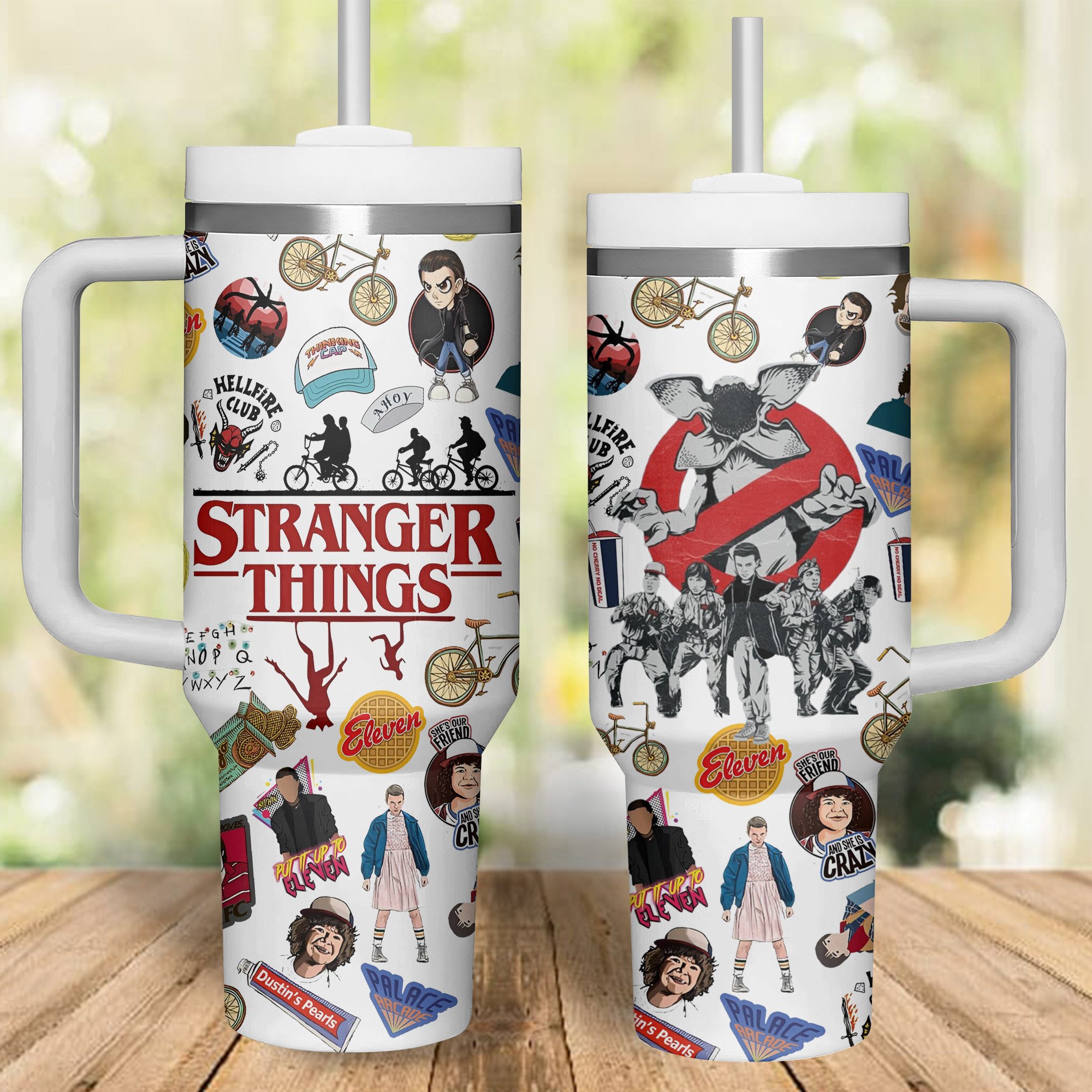 Stranger Things Movies Custom Stanley Quencher 40oz Stainless Steel Tumbler With Handle