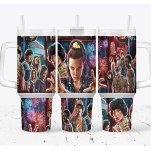 Stranger Things TV Series Custom Stanley Quencher 40oz Stainless Steel Tumbler With Handle