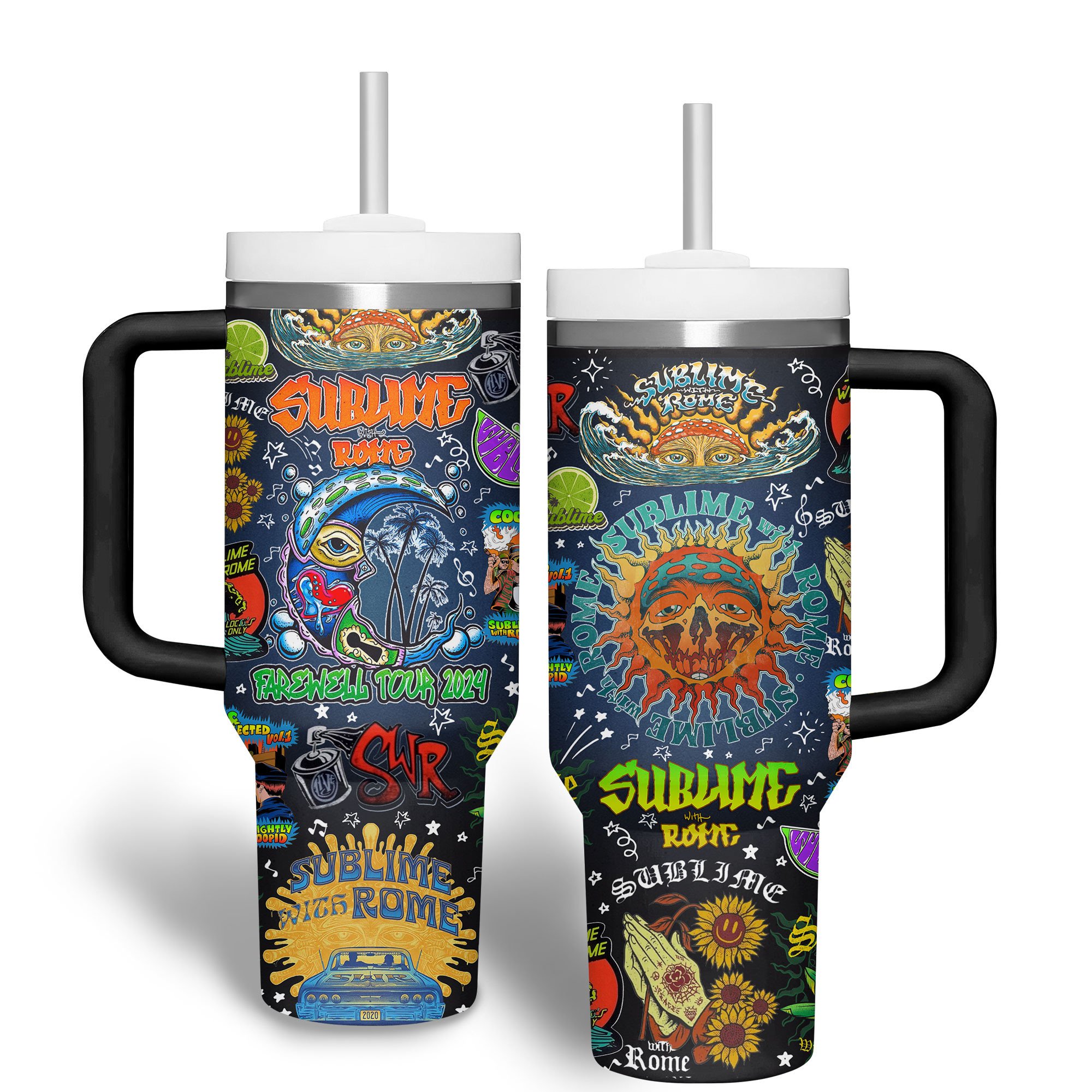 Sublime with Rome Music Custom Stanley Quencher 40oz Stainless Steel Tumbler With Handle