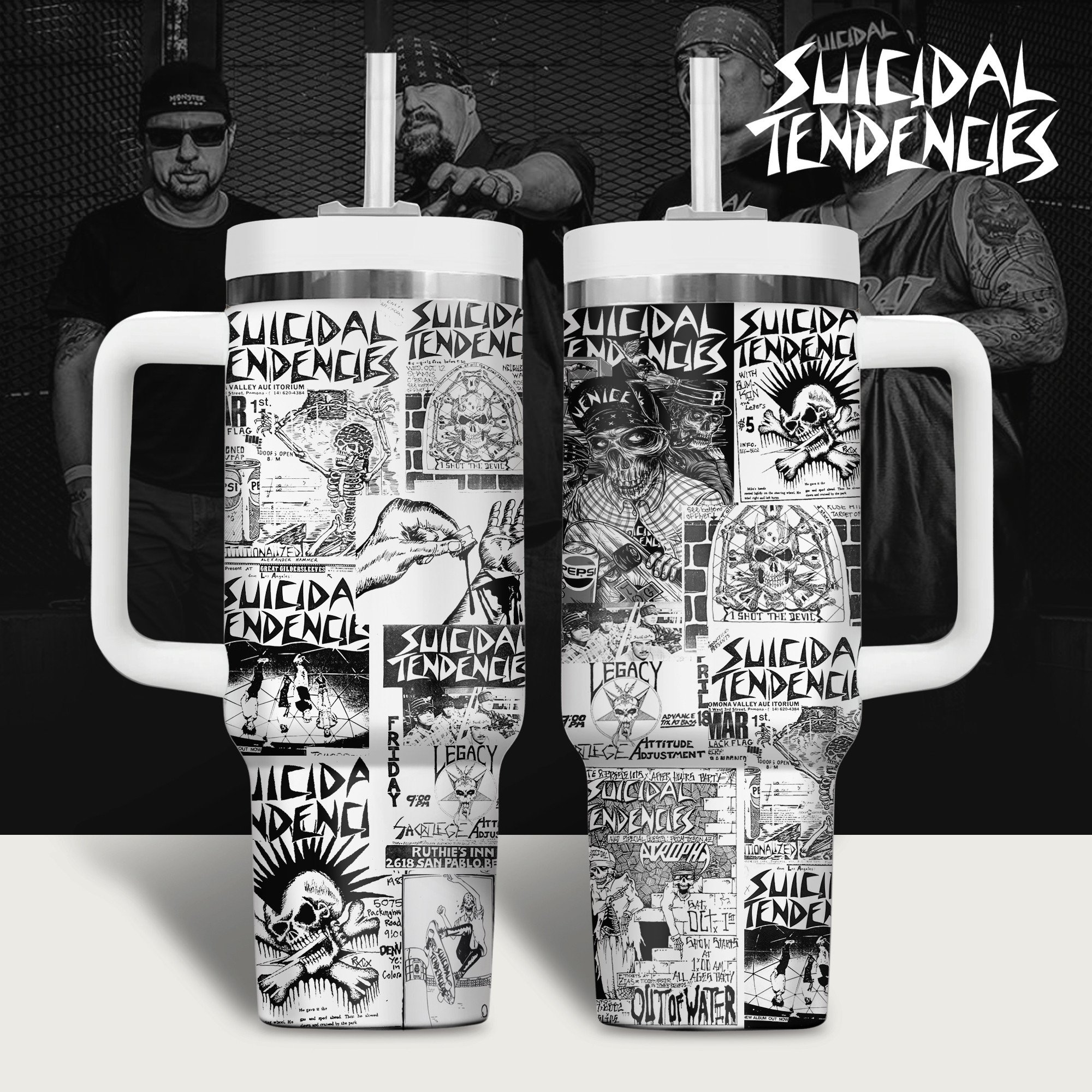 Suicidal Tendencies Music Custom Stanley Quencher 40oz Stainless Steel Tumbler With Handle