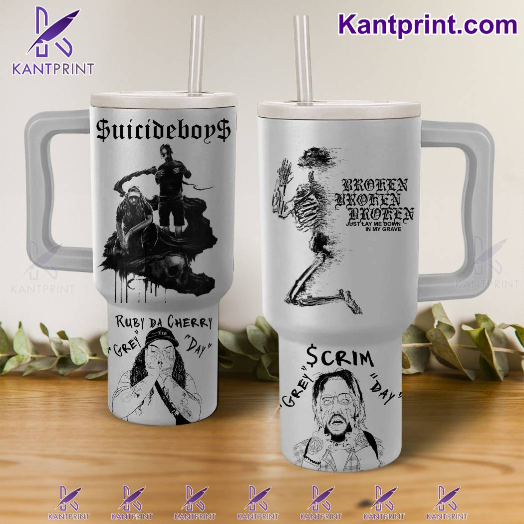 Suicideboys Music Custom Stanley Quencher 40oz Stainless Steel Tumbler With Handle