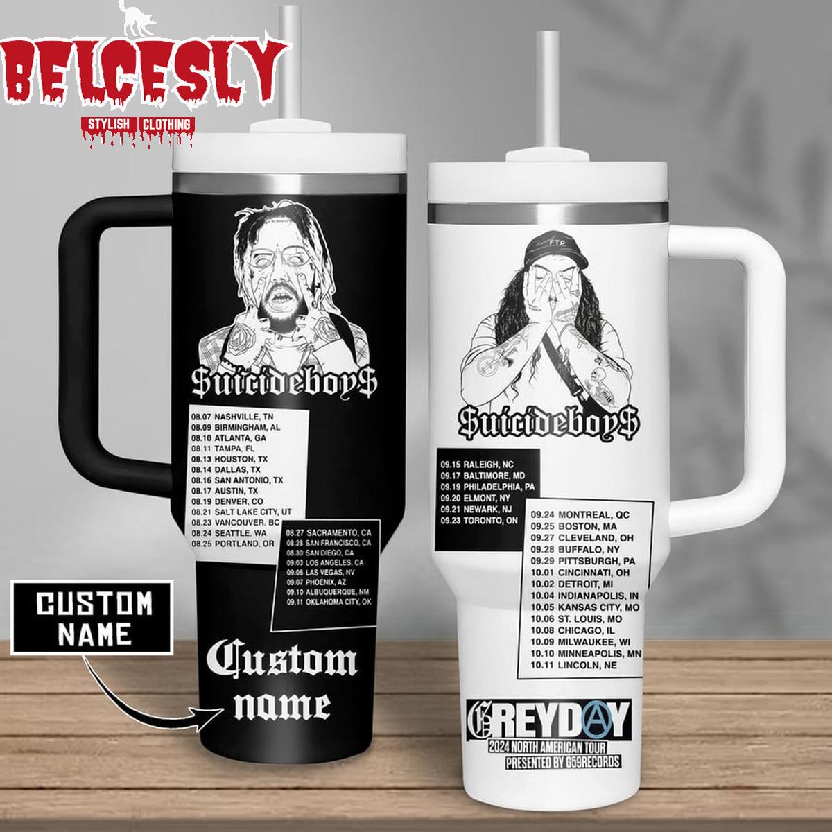 Suicideboys Music Custom Stanley Quencher 40oz Stainless Steel Tumbler With Handle