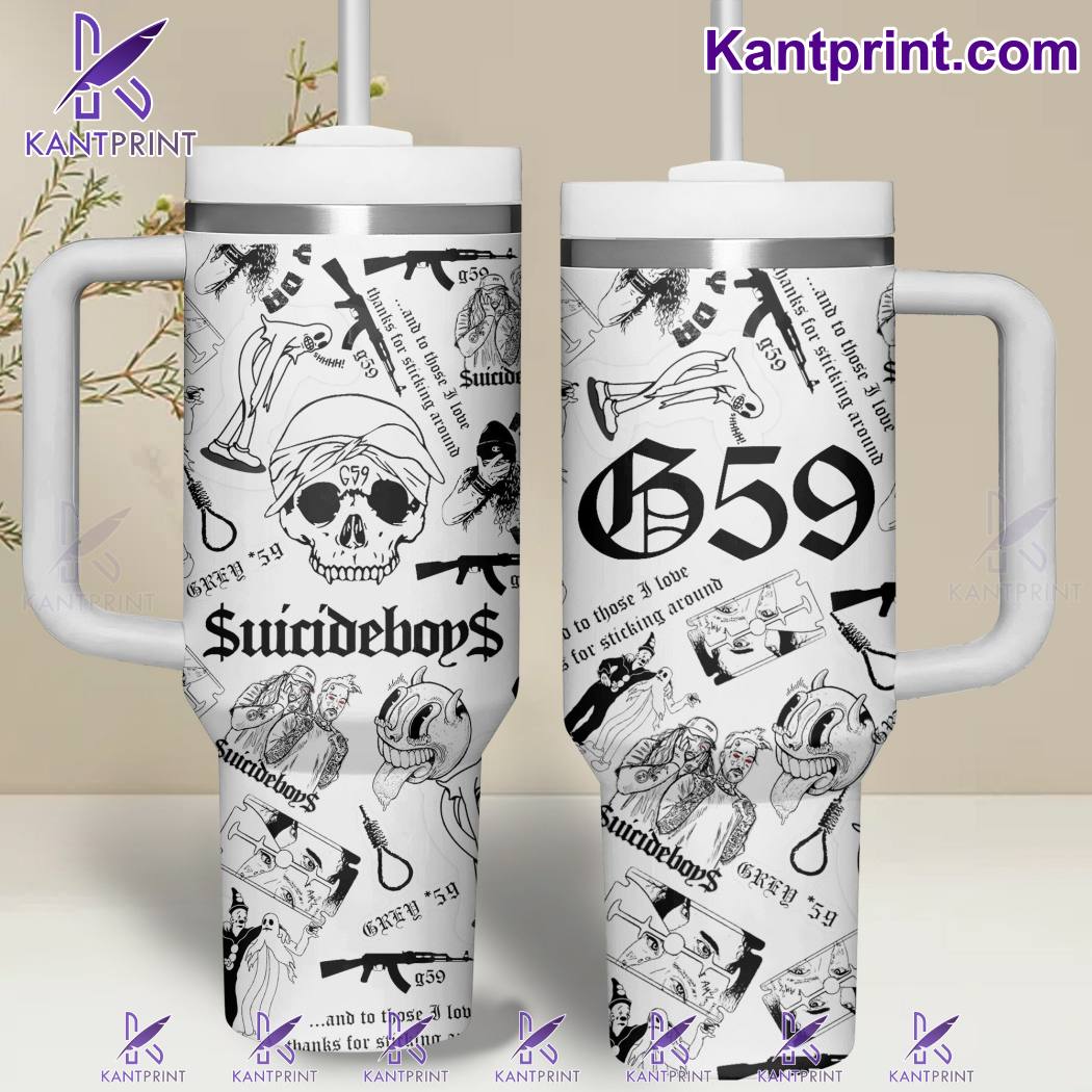 Suicideboys Music Custom Stanley Quencher 40oz Stainless Steel Tumbler With Handle