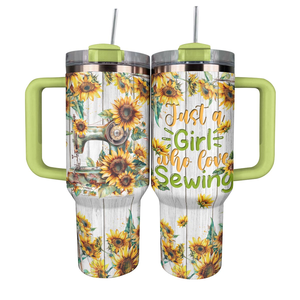 Sunflower Custom Stanley Quencher 40oz Stainless Steel Tumbler With Handle