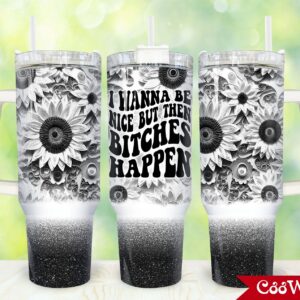 Sunflowers Custom Stanley Quencher 40oz Stainless Steel Tumbler With Handle