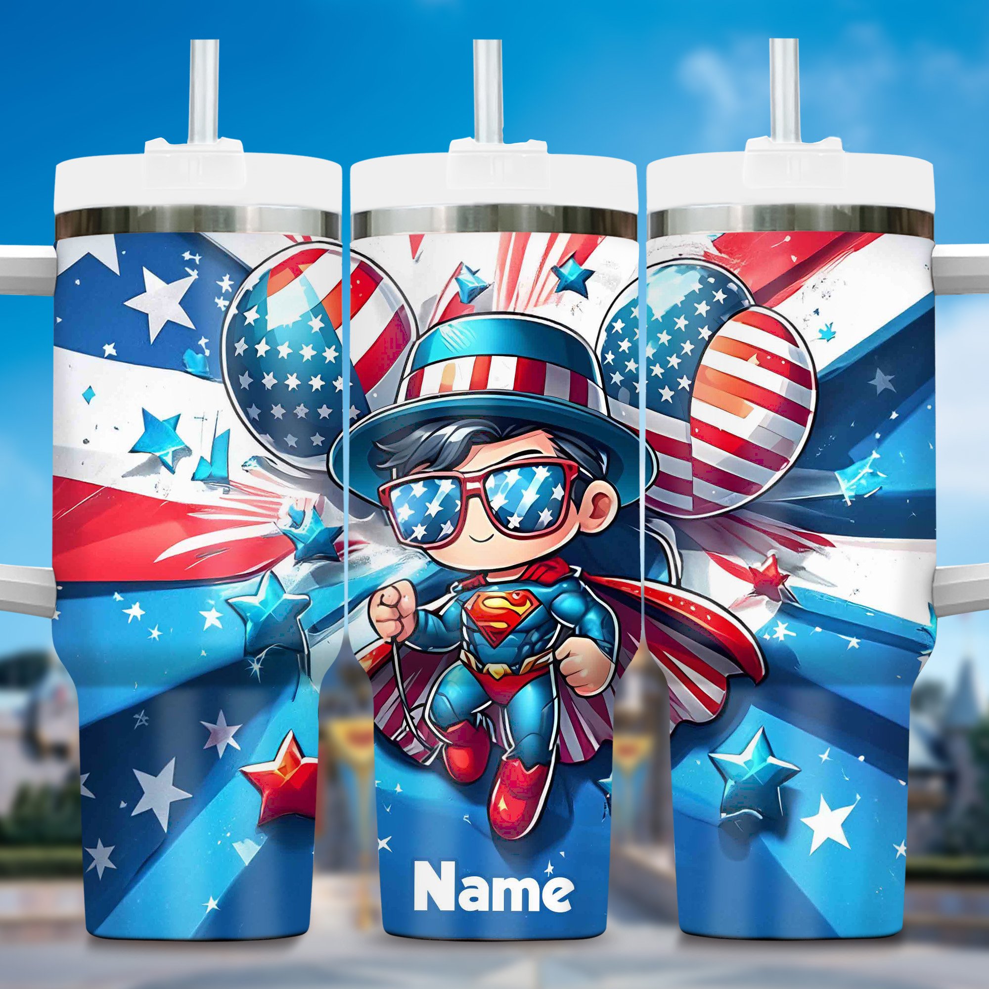 Superman Movies Custom Stanley Quencher 40oz Stainless Steel Tumbler With Handle