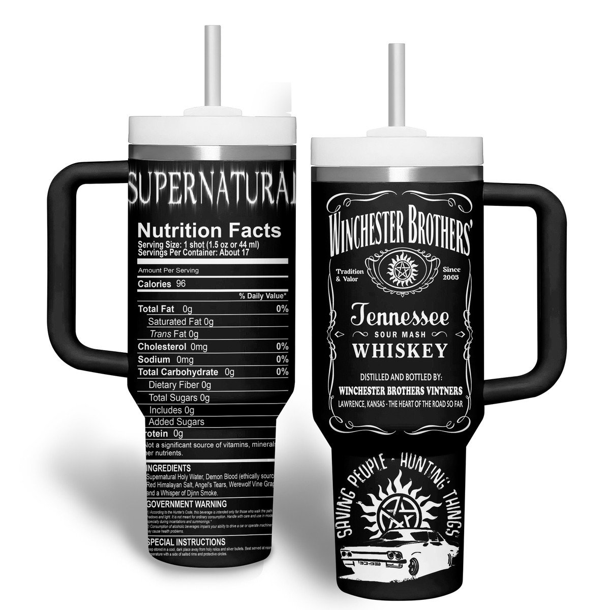 Supernatural Movies Custom Stanley Quencher 40oz Stainless Steel Tumbler With Handle