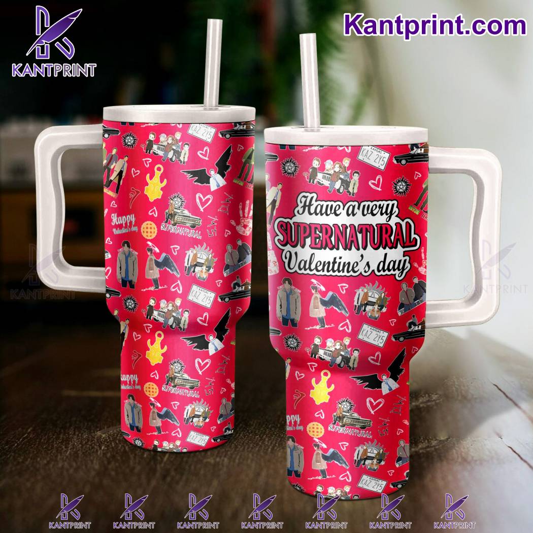 Supernatural Movies Custom Stanley Quencher 40oz Stainless Steel Tumbler With Handle