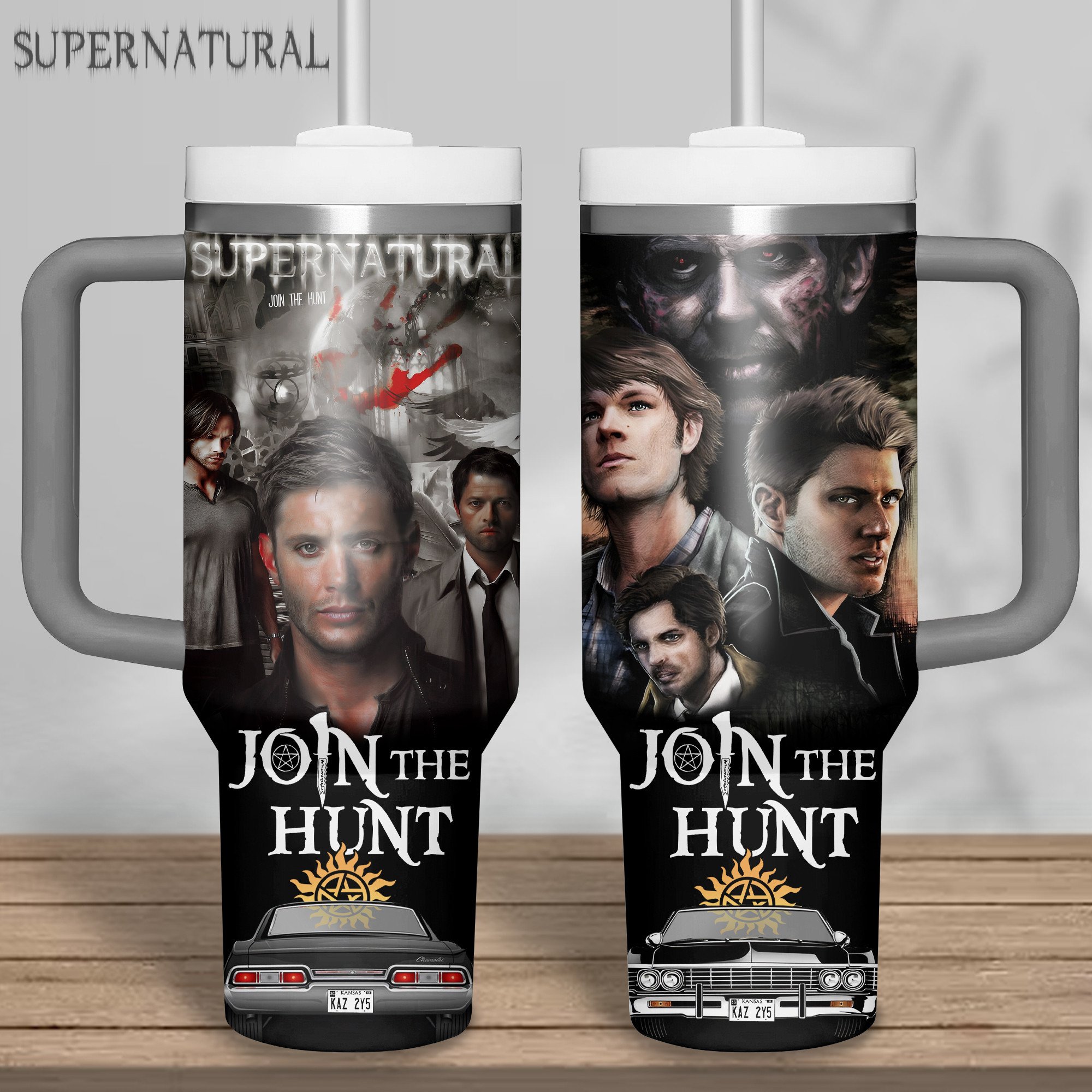 Supernatural TV Series Custom Stanley Quencher 40oz Stainless Steel Tumbler With Handle