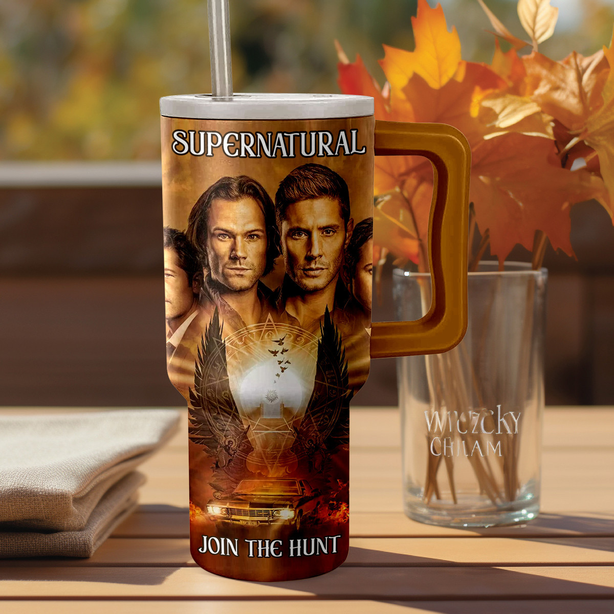 Supernatural TV Series Custom Stanley Quencher 40oz Stainless Steel Tumbler With Handle
