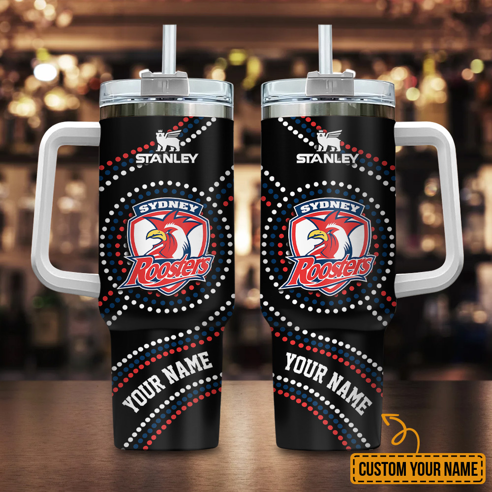 Sydney Roosters NRL Custom Stanley Quencher 40oz Stainless Steel Tumbler With Handle