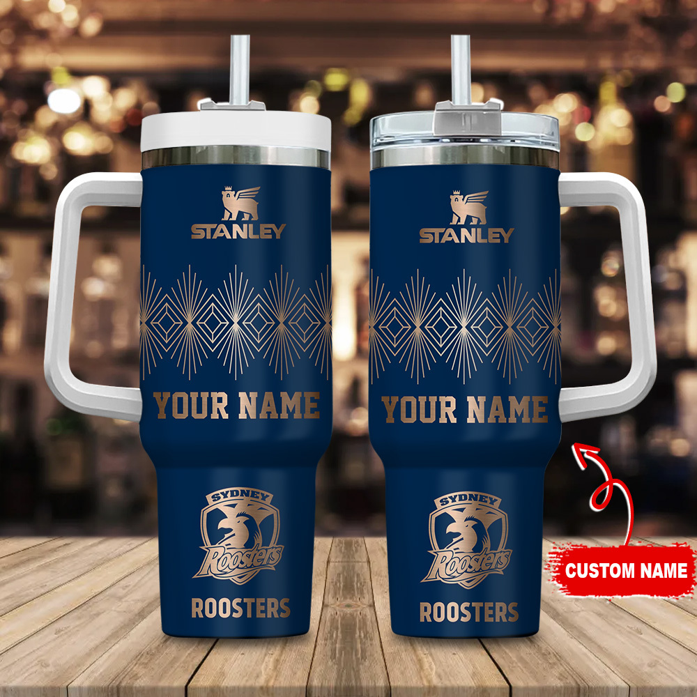 Sydney Roosters NRL Custom Stanley Quencher 40oz Stainless Steel Tumbler With Handle