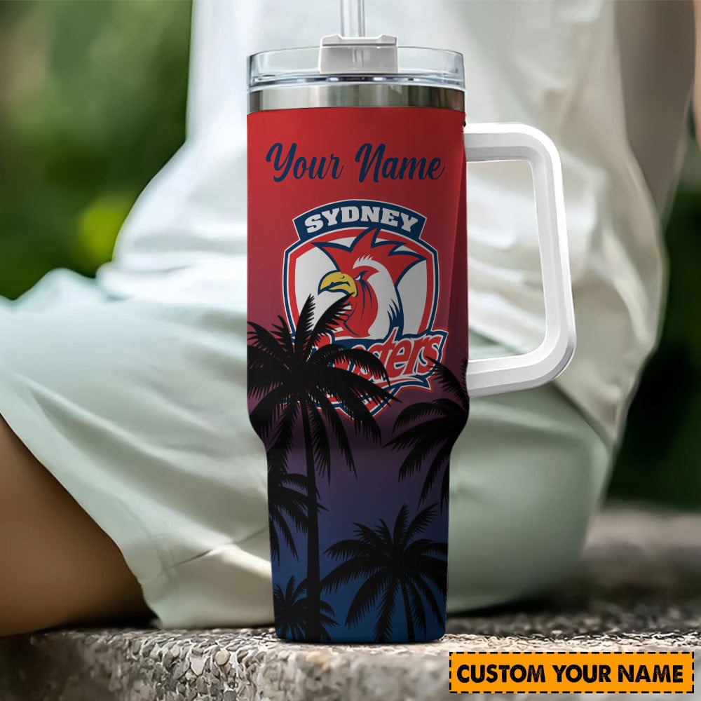 Sydney Roosters NRL Custom Stanley Quencher 40oz Stainless Steel Tumbler With Handle