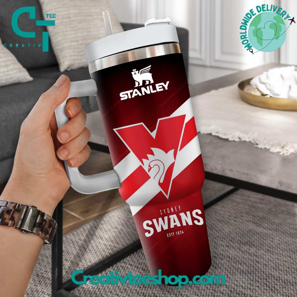 Sydney Swans AFL Custom Stanley Quencher 40oz Stainless Steel Tumbler With Handle