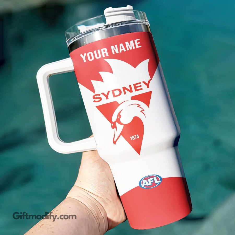 Sydney Swans AFL Custom Stanley Quencher 40oz Stainless Steel Tumbler With Handle