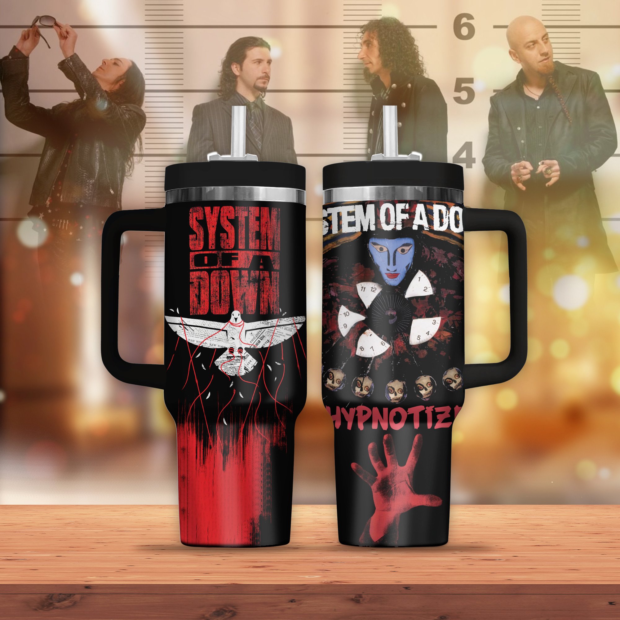 System of a Down Music Custom Stanley Quencher 40oz Stainless Steel Tumbler With Handle