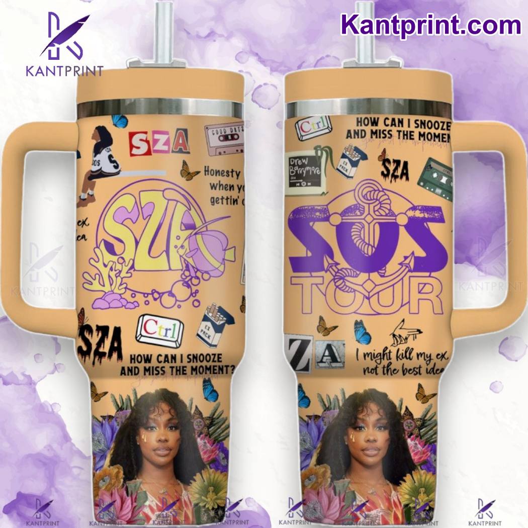 Sza Sos Music Custom Stanley Quencher 40oz Stainless Steel Tumbler With Handle