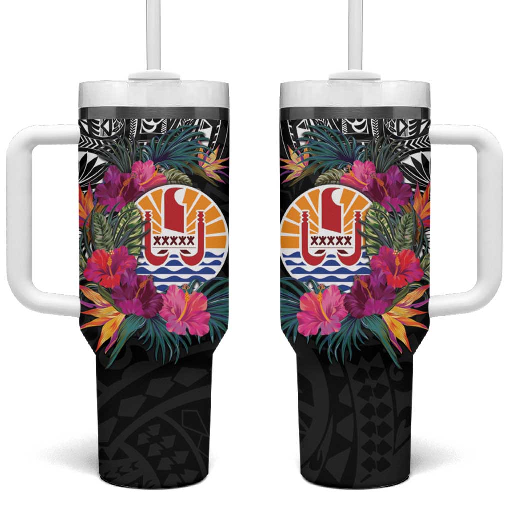 Tahiti Island French Polynesian Tropical Custom Stanley Quencher 40oz Stainless Steel Tumbler With Handle
