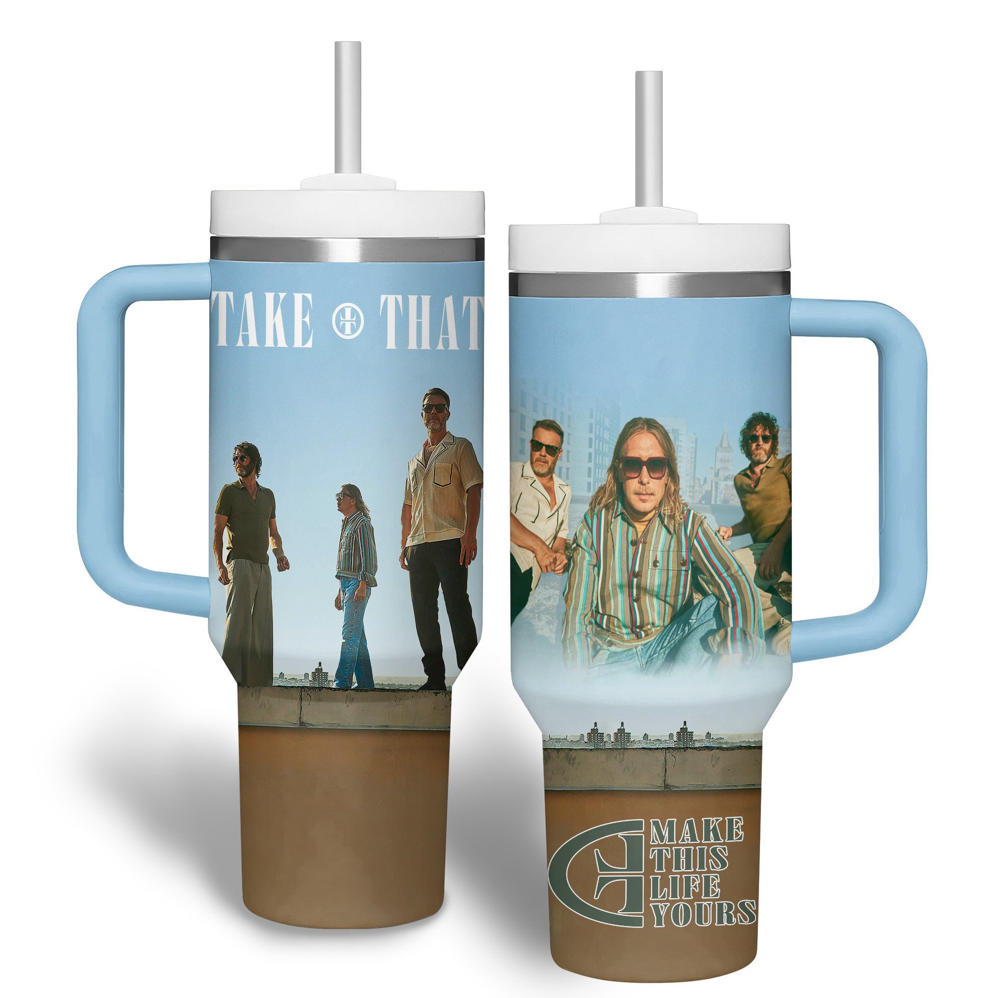 Take That Music Custom Stanley Quencher 40oz Stainless Steel Tumbler With Handle
