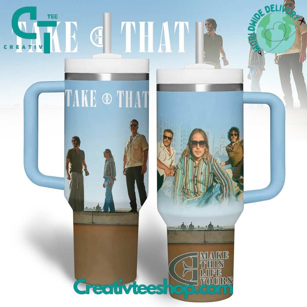 Take That Music Custom Stanley Quencher 40oz Stainless Steel Tumbler With Handle