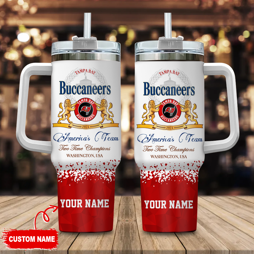 Tampa Bay Buccaneers NFL Champions Modelo Custom Stanley Quencher 40oz Stainless Steel Tumbler With Handle