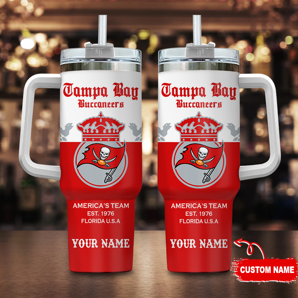 Tampa Bay Buccaneers NFL Corona Extra Custom Stanley Quencher 40oz Stainless Steel Tumbler With Handle