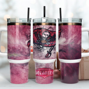 Tampa Bay Buccaneers NFL Custom Stanley Quencher 40oz Stainless Steel Tumbler With Handle