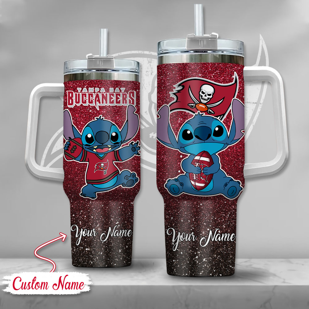 Tampa Bay Buccaneers NFL Custom Stanley Quencher 40oz Stainless Steel Tumbler With Handle