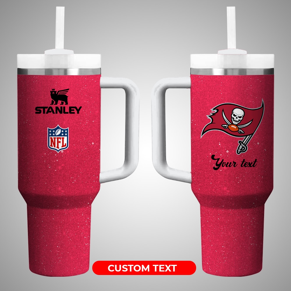 Tampa Bay Buccaneers NFL Custom Stanley Quencher 40oz Stainless Steel Tumbler With Handle