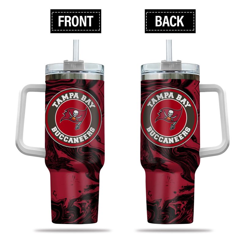 Tampa Bay Buccaneers NFL Custom Stanley Quencher 40oz Stainless Steel Tumbler With Handle