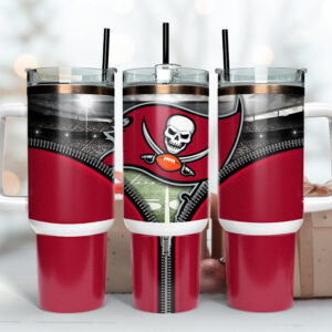 Tampa Bay Buccaneers NFL Custom Stanley Quencher 40oz Stainless Steel Tumbler With Handle