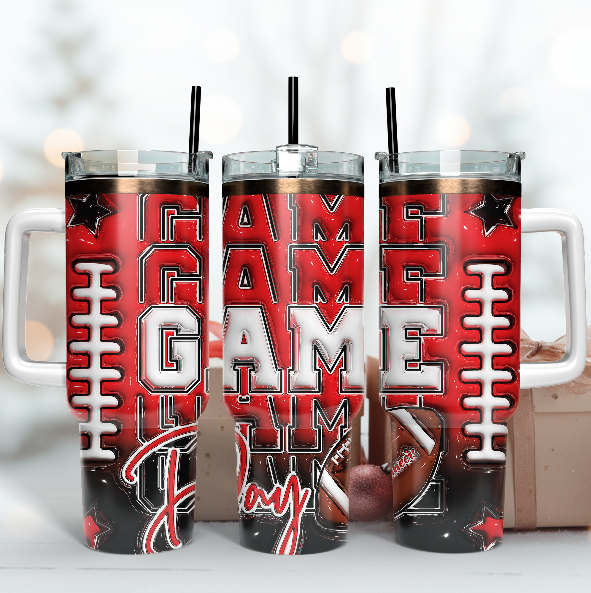 Tampa Bay Buccaneers NFL Game Day Custom Stanley Quencher 40oz Stainless Steel Tumbler With Handle