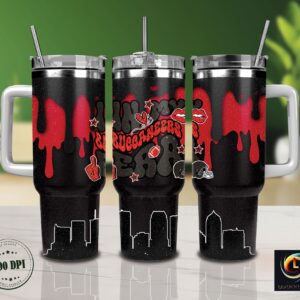 Tampa Bay Buccaneers NFL Glitter Custom Stanley Quencher 40oz Stainless Steel Tumbler With Handle
