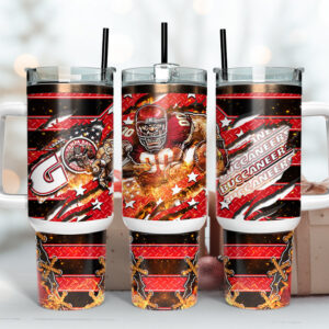 Tampa Bay Buccaneers NFL Mascot Custom Stanley Quencher 40oz Stainless Steel Tumbler With Handle