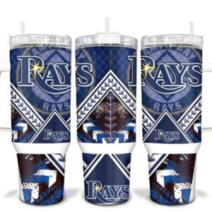 Tampa Bay Rays MLB Custom Stanley Quencher 40oz Stainless Steel Tumbler With Handle