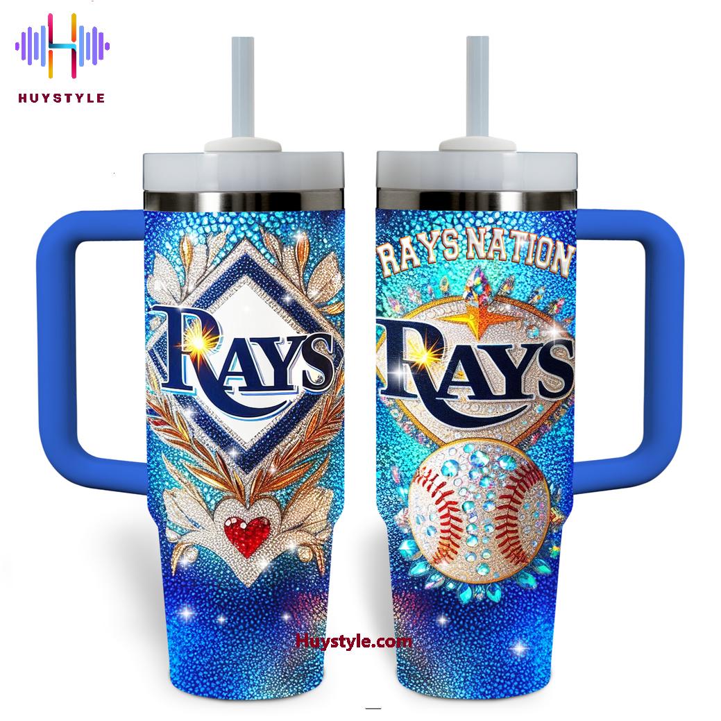 Tampa Bay Rays MLB Custom Stanley Quencher 40oz Stainless Steel Tumbler With Handle