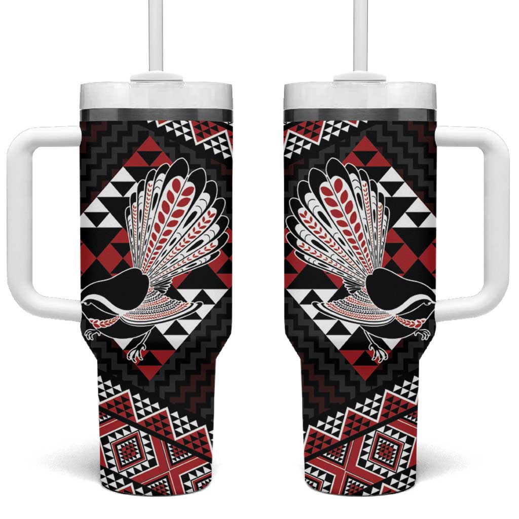 Taniko Aotearoa Poutama Mix Piwakawaka Custom Stanley Quencher 40oz Stainless Steel Tumbler With Handle