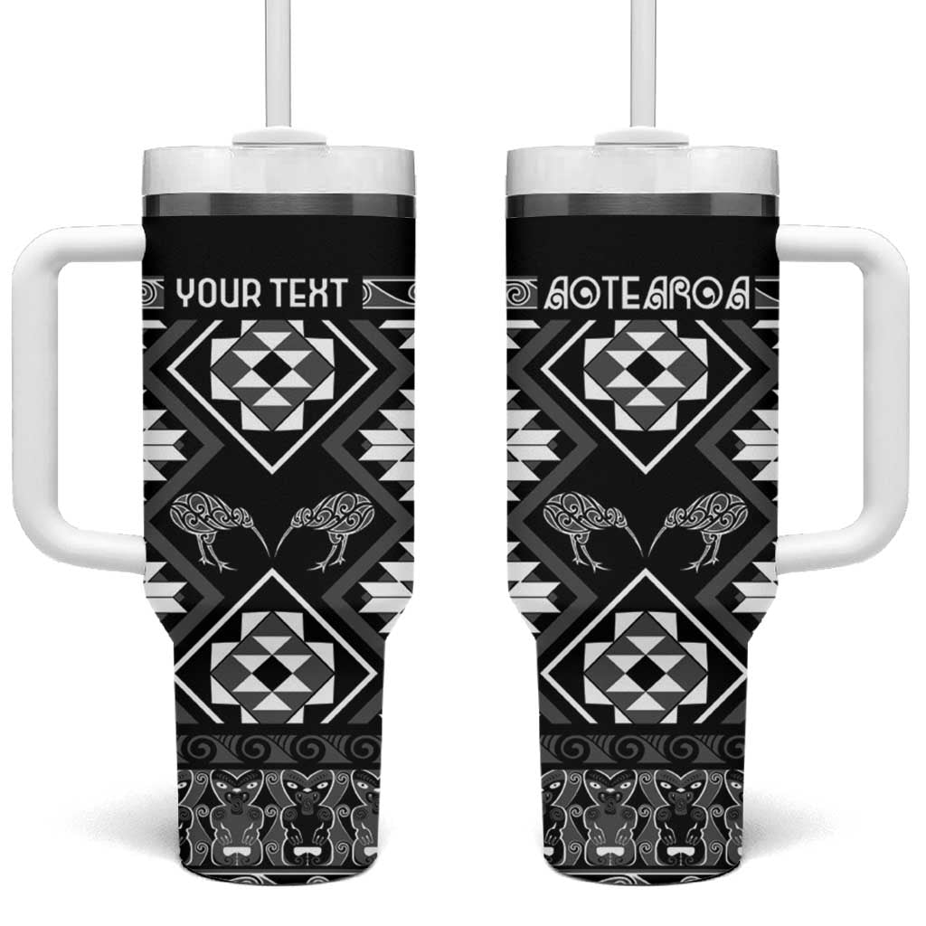 Taniko Motifs Aotearoa Waitangi Kowhaiwhai Kiwi Custom Stanley Quencher 40oz Stainless Steel Tumbler With Handle