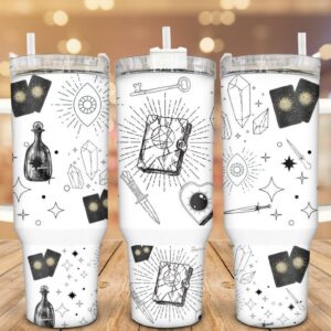 Tarot Card Custom Stanley Quencher 40oz Stainless Steel Tumbler With Handle