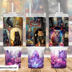 Tarot Cards Custom Stanley Quencher 40oz Stainless Steel Tumbler With Handle