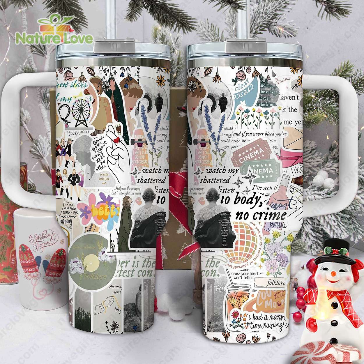 Taylor Swift Album Swiftie Collection Music Custom Stanley Quencher 40oz Stainless Steel Tumbler With Handle