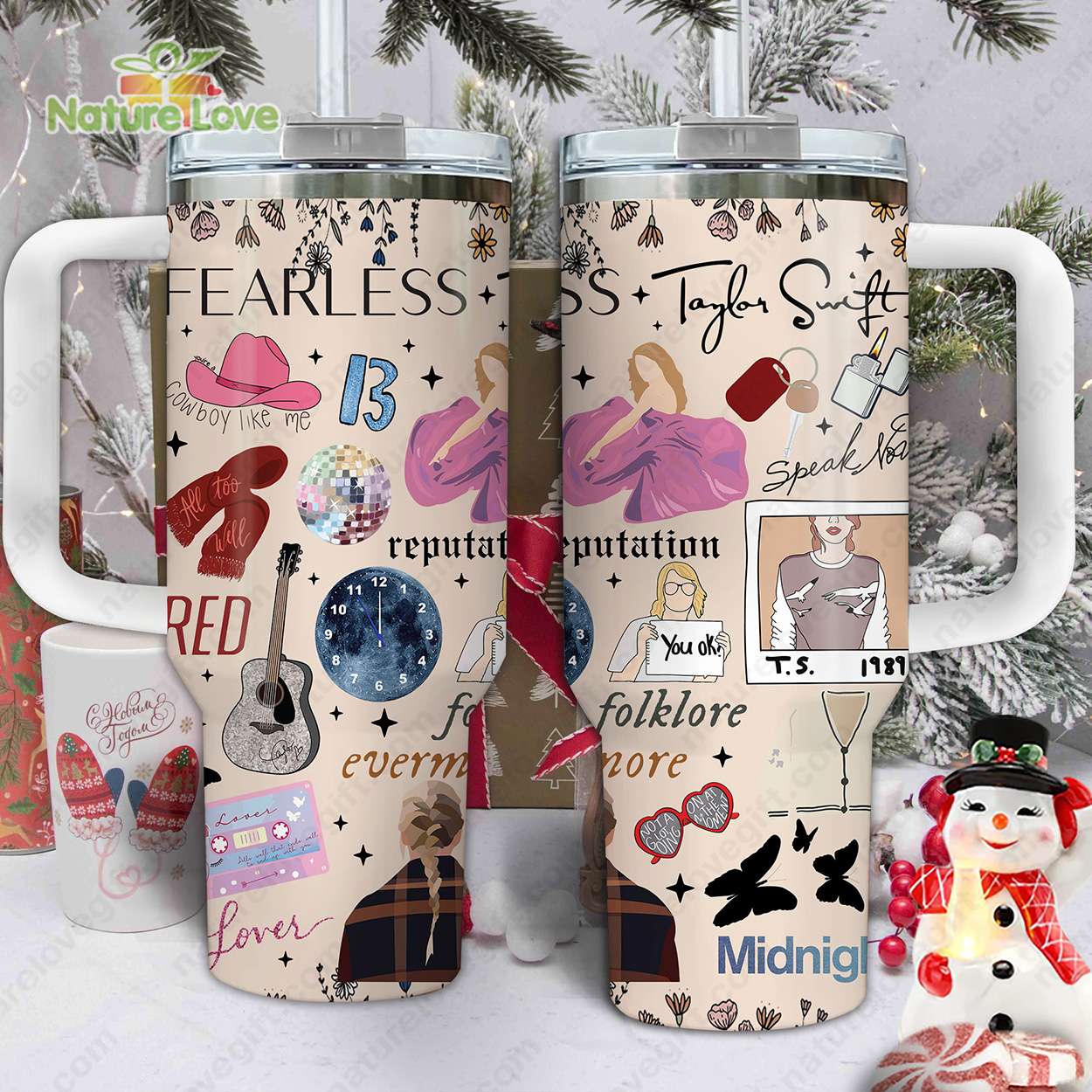 Taylor Swift Album Swiftie Collection Music Custom Stanley Quencher 40oz Stainless Steel Tumbler With Handle