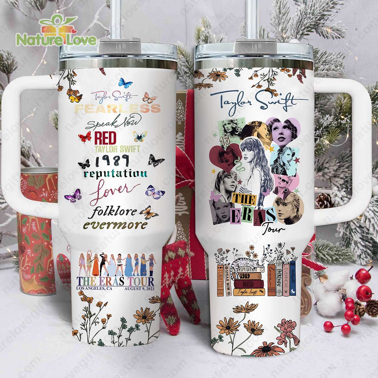 Taylor Swift Album Swiftie Collection Music Custom Stanley Quencher 40oz Stainless Steel Tumbler With Handle