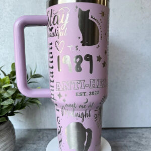Taylor Swift Music Custom Stanley Quencher 40oz Stainless Steel Tumbler With Handle