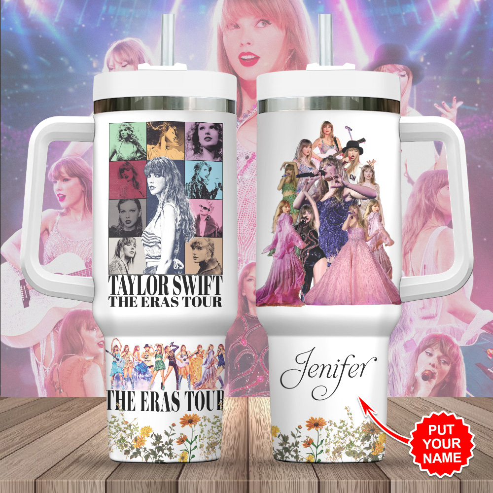 Taylor Swift Music Custom Stanley Quencher 40oz Stainless Steel Tumbler With Handle