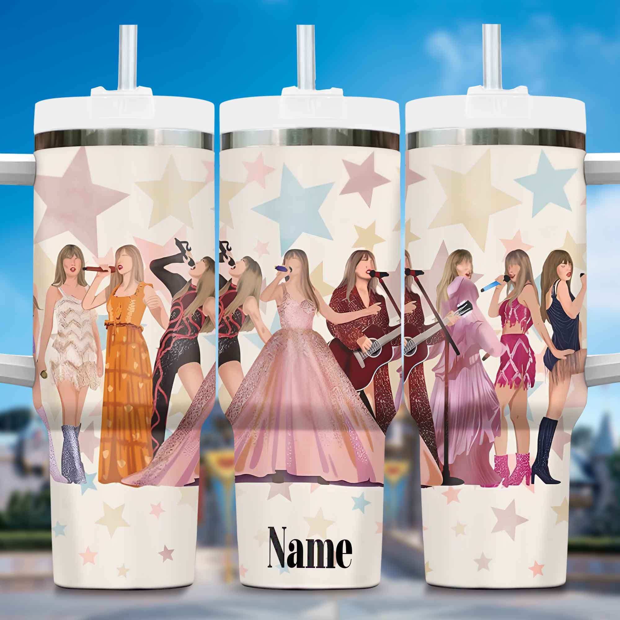 Taylor Swift Music Custom Stanley Quencher 40oz Stainless Steel Tumbler With Handle